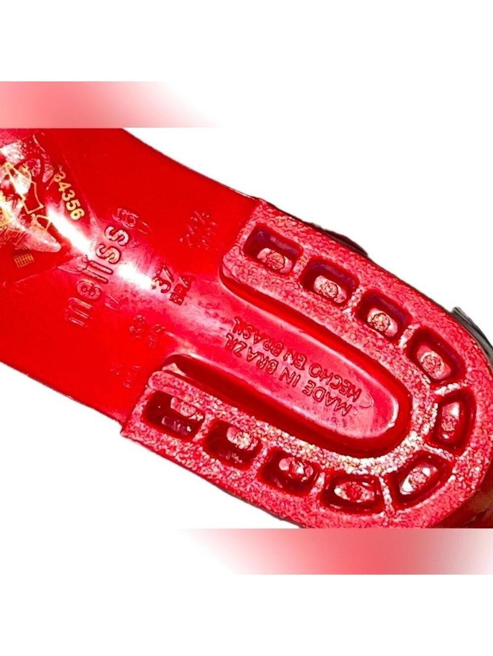 NWOT Vivienne Westwood x Melissa Rain Boots Women’s Size 8, Red, Made in Brazil - Picture 10 of 10